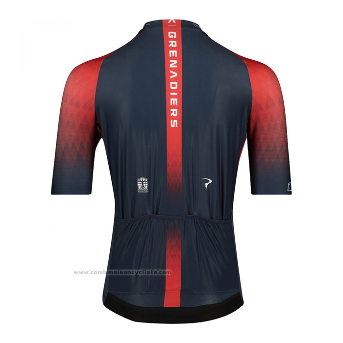 2022 Maillot Cyclisme Ineos Grenadiers Rouge Bleu Manches Courtes et Cuissard